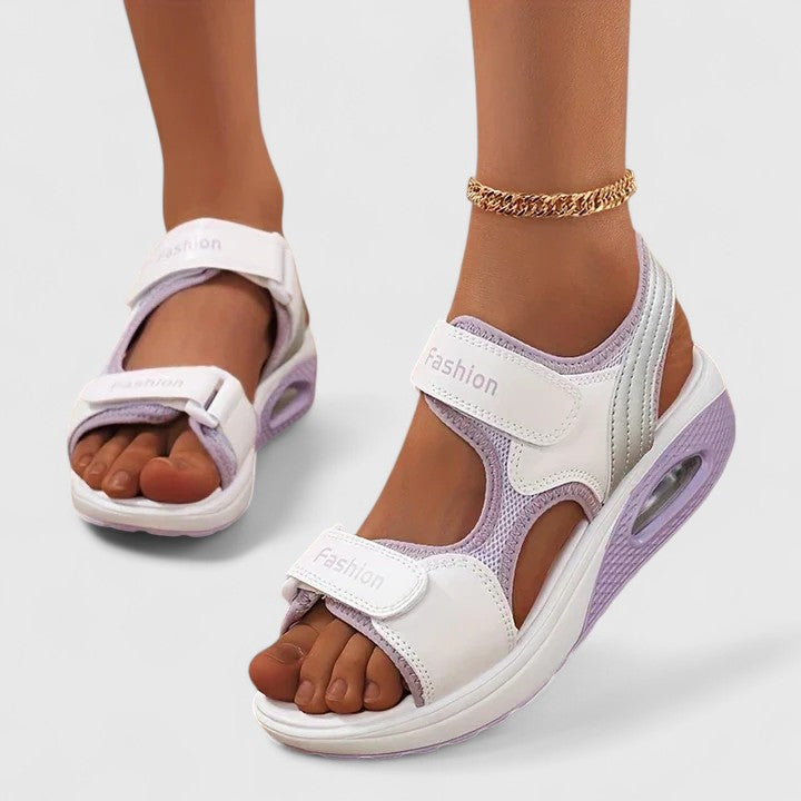 Open Toe Dual Strap Air Cushion Platform Sandals