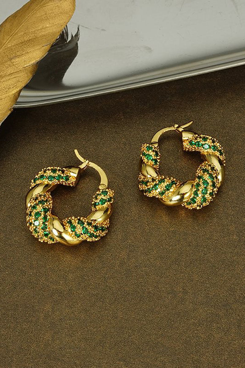 Geometric Rhine Stones Earrings