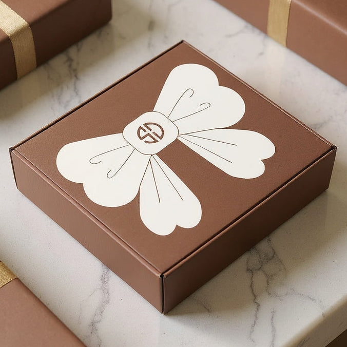 Bow Print Square Gift Box Packaging