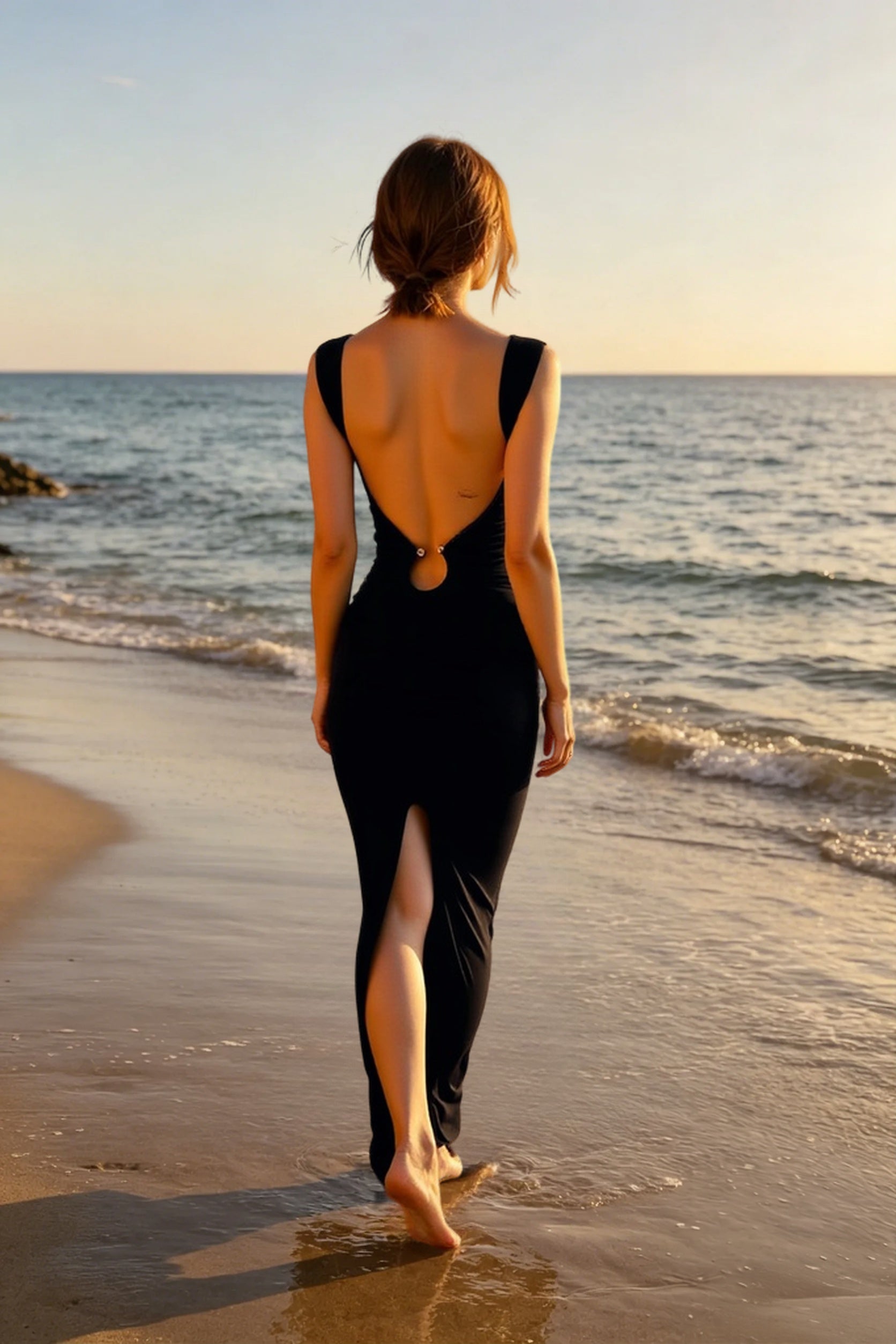 Deep V-Neck Bodycon Dress
