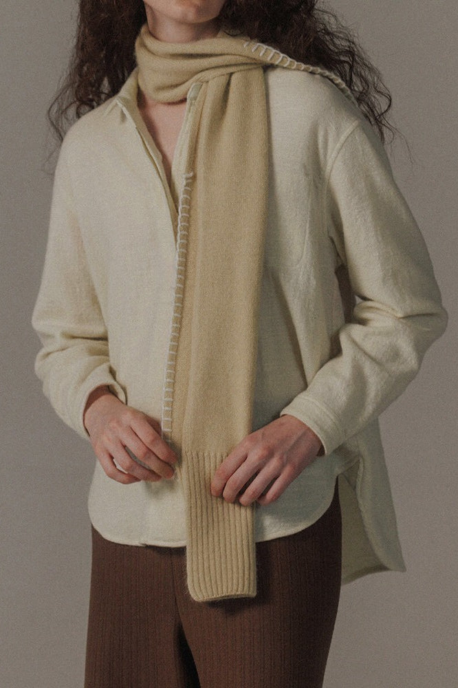 Brushed Texture Collared Long Sleeve Concealed Placket Curved Hem Shirt 2