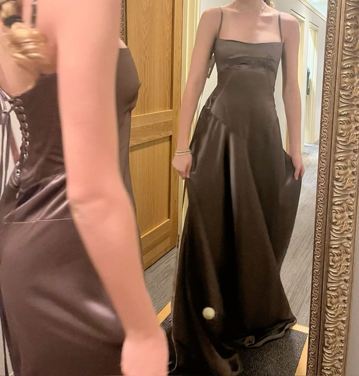 Simple Spaghetti Straps Long A Line Satin Prom Dress New Arrive Party Evening Dress cc1526