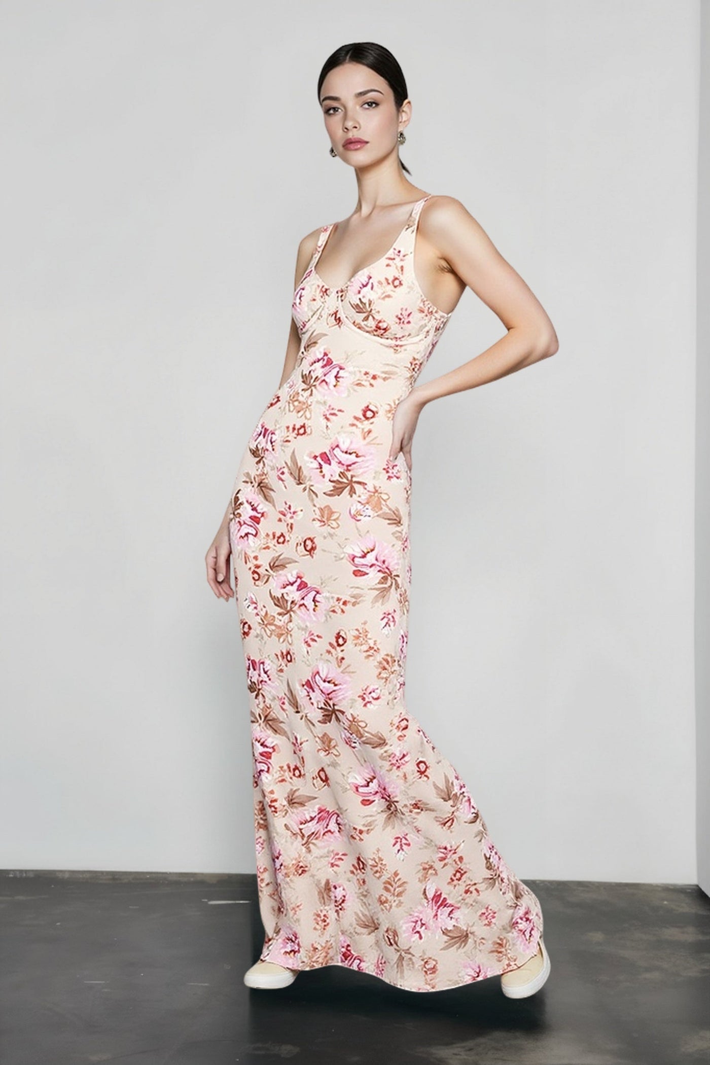 Floral Sweetheart Maxi Party Dress