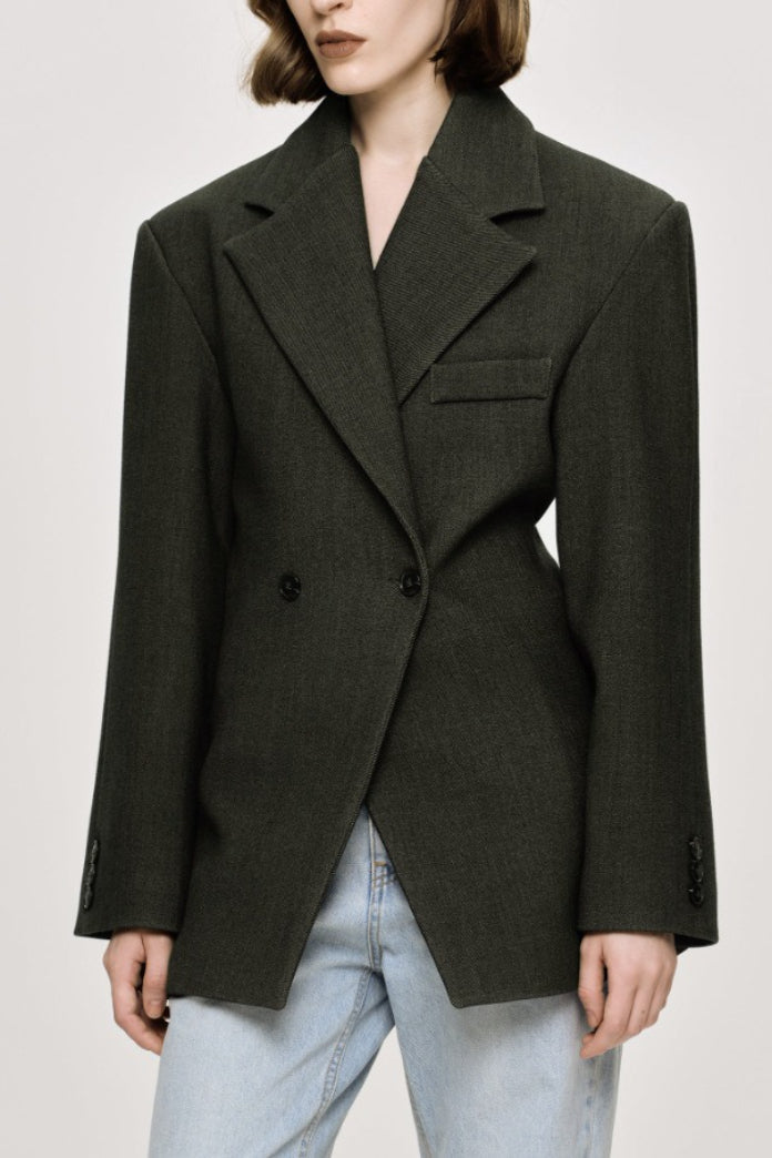 Luxe Draped Notch Collar Blazer