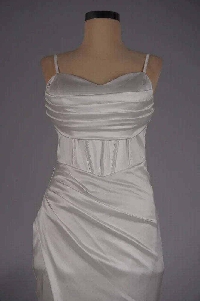 Bella | Satin Corset Slit Gown