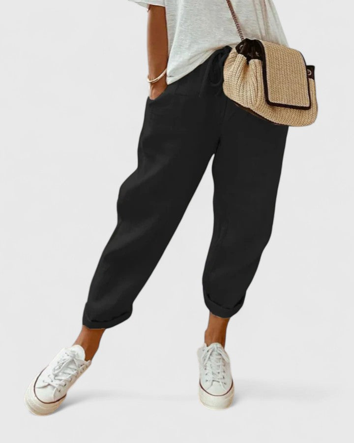 Drawstring Waist Tapered Jogger Pants