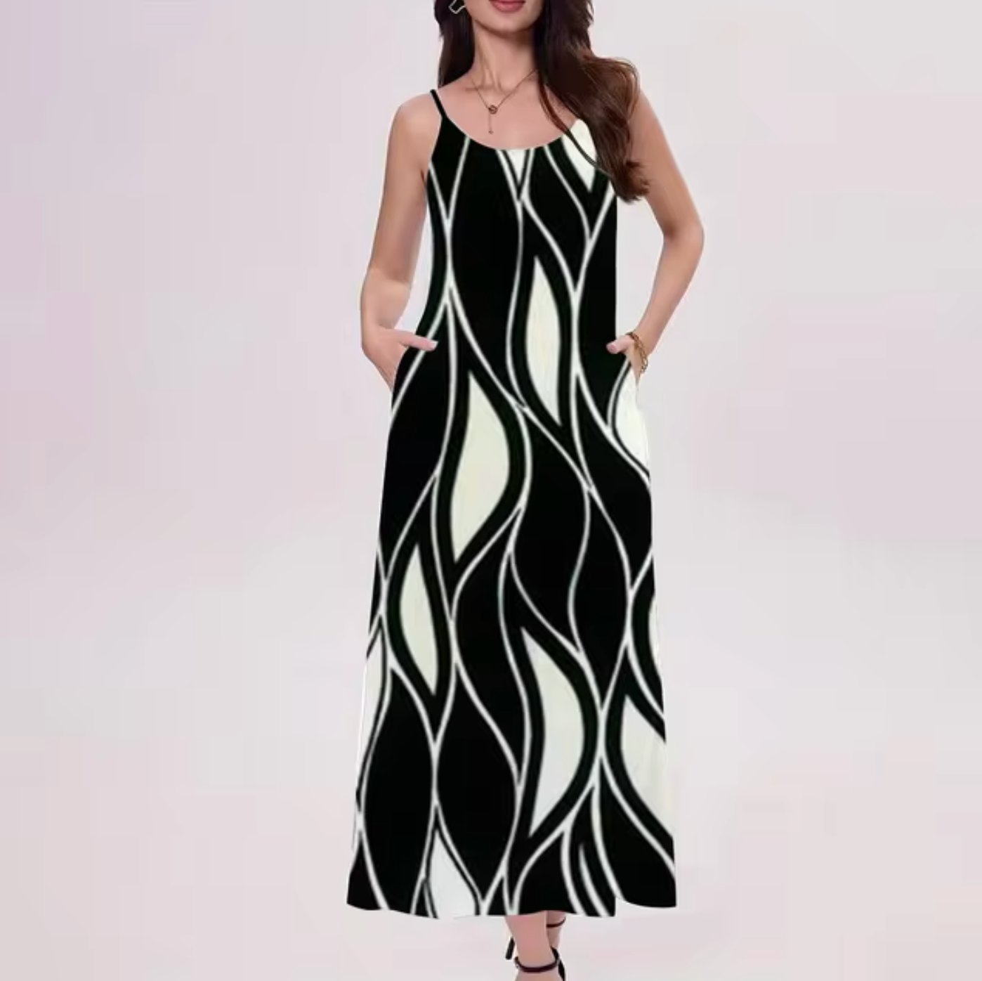 Serena Timeless Wave Print Dress Everyday Luxe Edit