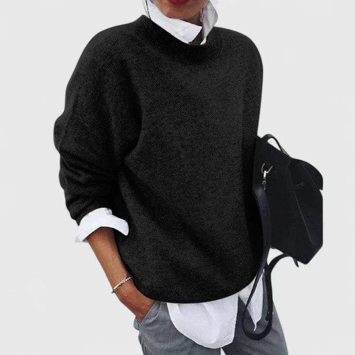 Mock Neck Long Sleeve Oversized Knit Sweater