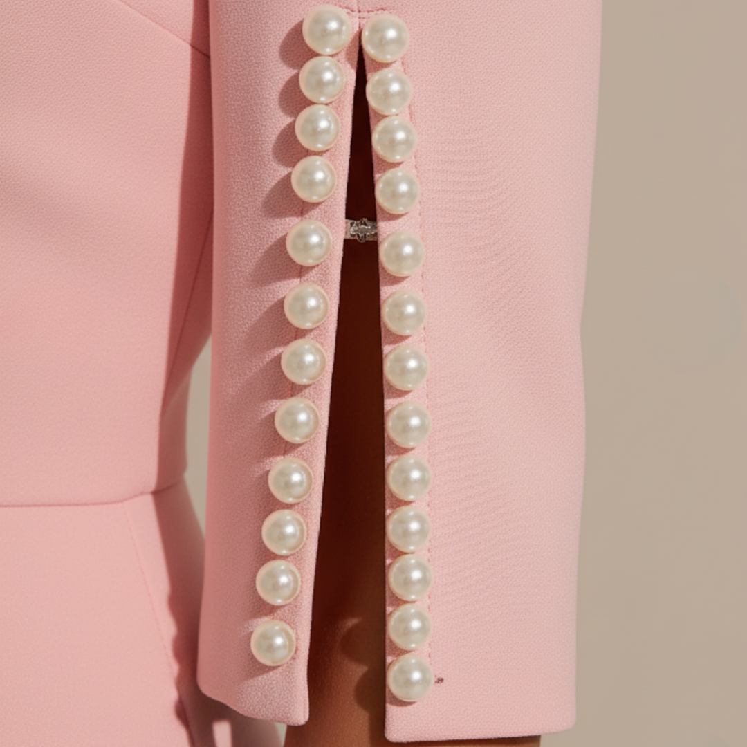 Pearl Split Sleeve Bodycon Midi Dress 3