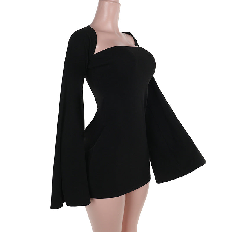 Midnight Muse Mini Dress-Black