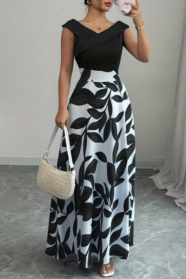 Floral Print Pocket A-Line Maxi Dress 3
