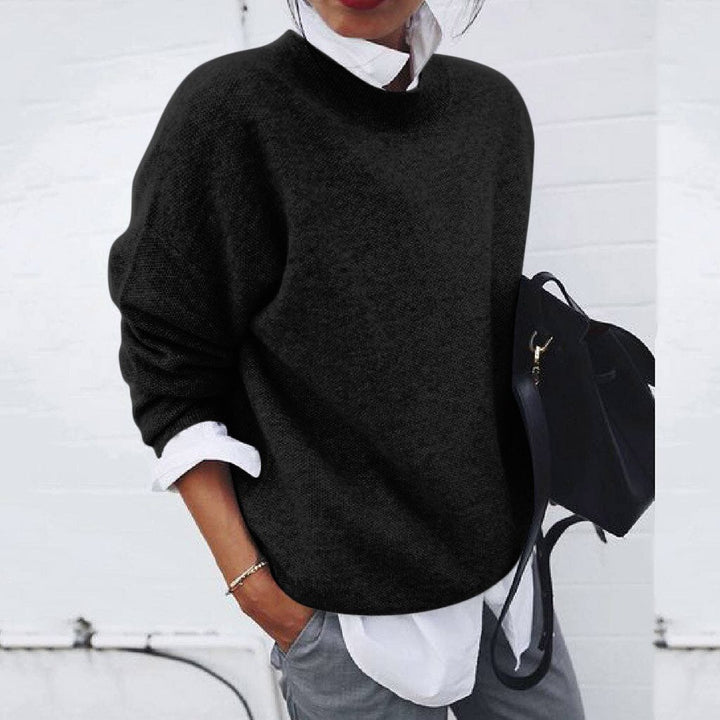 Crew Neck Drop Shoulder Oversized Sweater