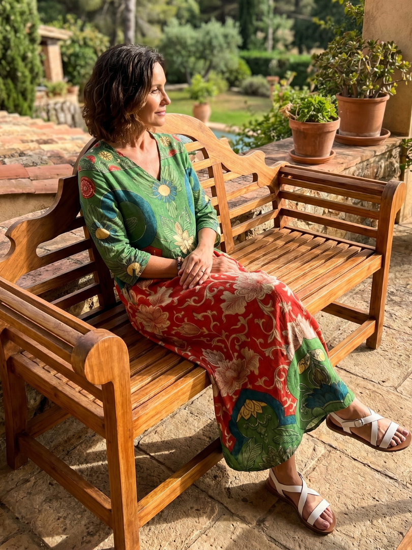 Floral Print V-Neck Pocket Maxi Dress