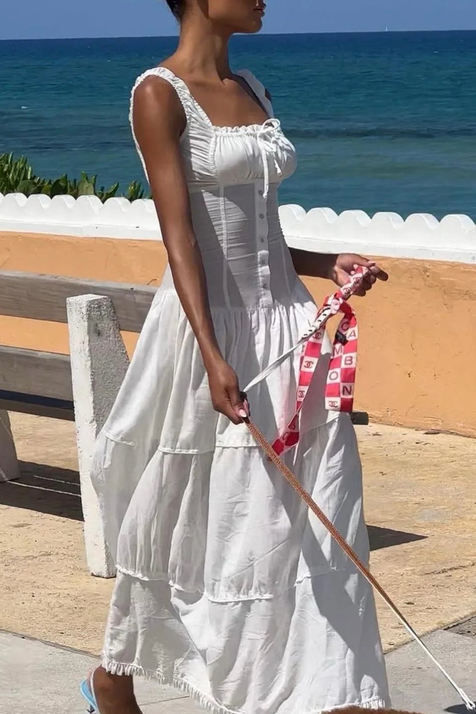 Isla Dreams - TieRed Maxi Dress with Smocked Bodice