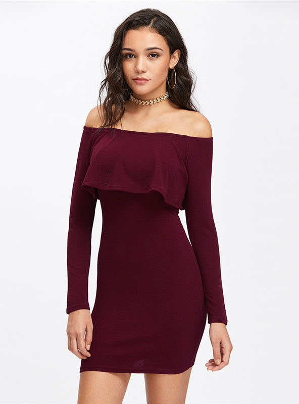 Womens Long Sleeve Mini Dress For And