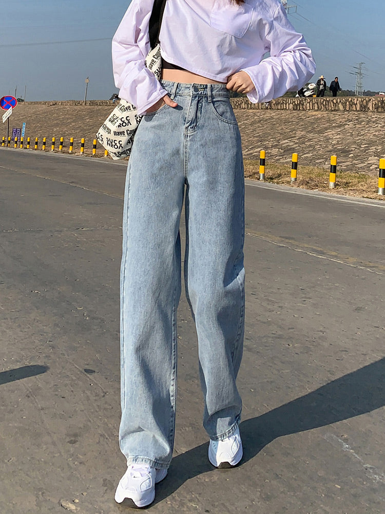 High Waist Wide Leg Loose Jeans Pants