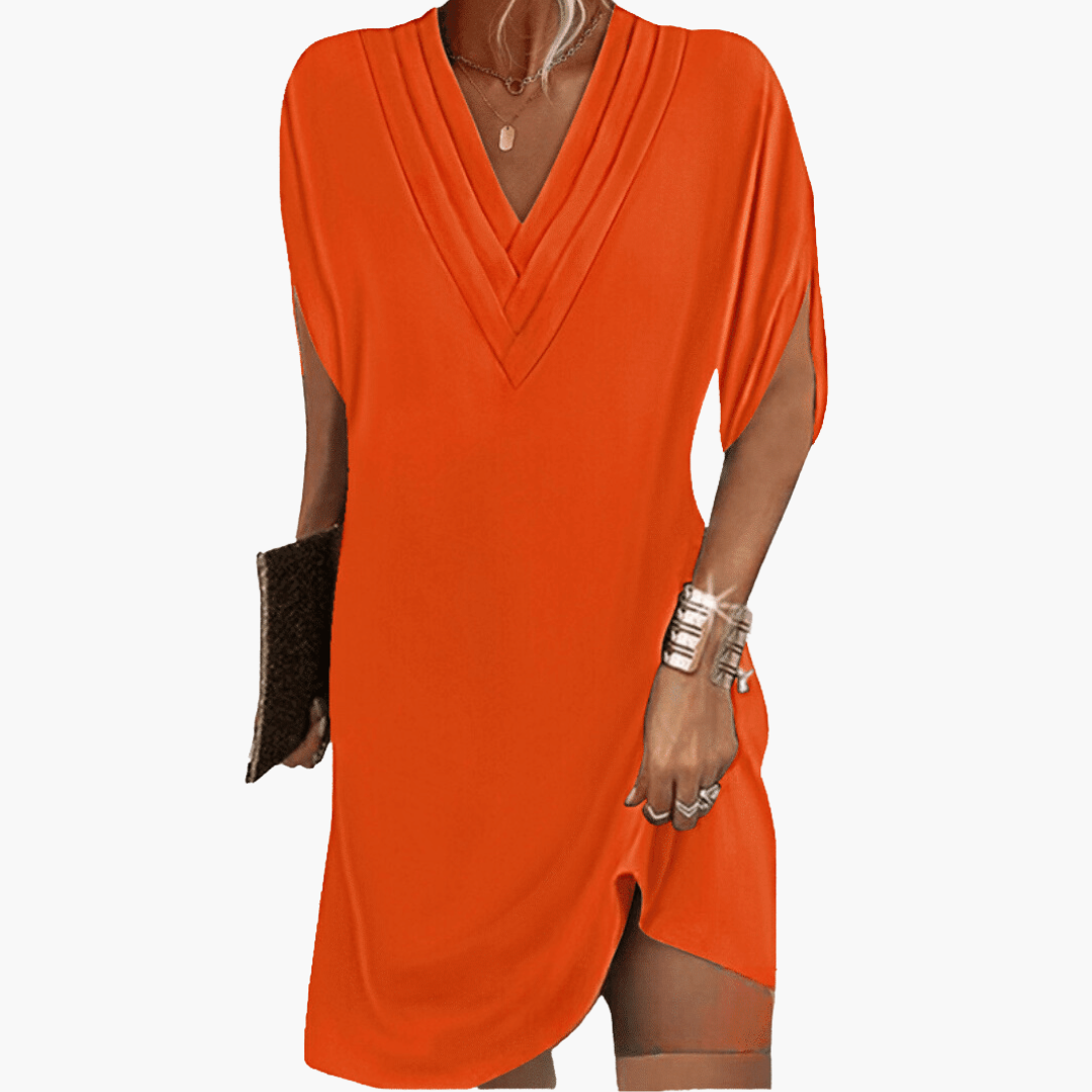 Caroline | Effortless Elegance Shift Dress Orange