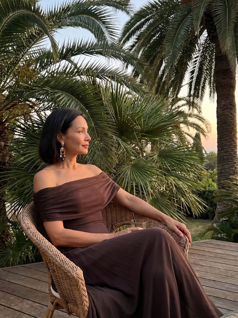 Off Shoulder Foldover Fit and Flare Maxi Dress