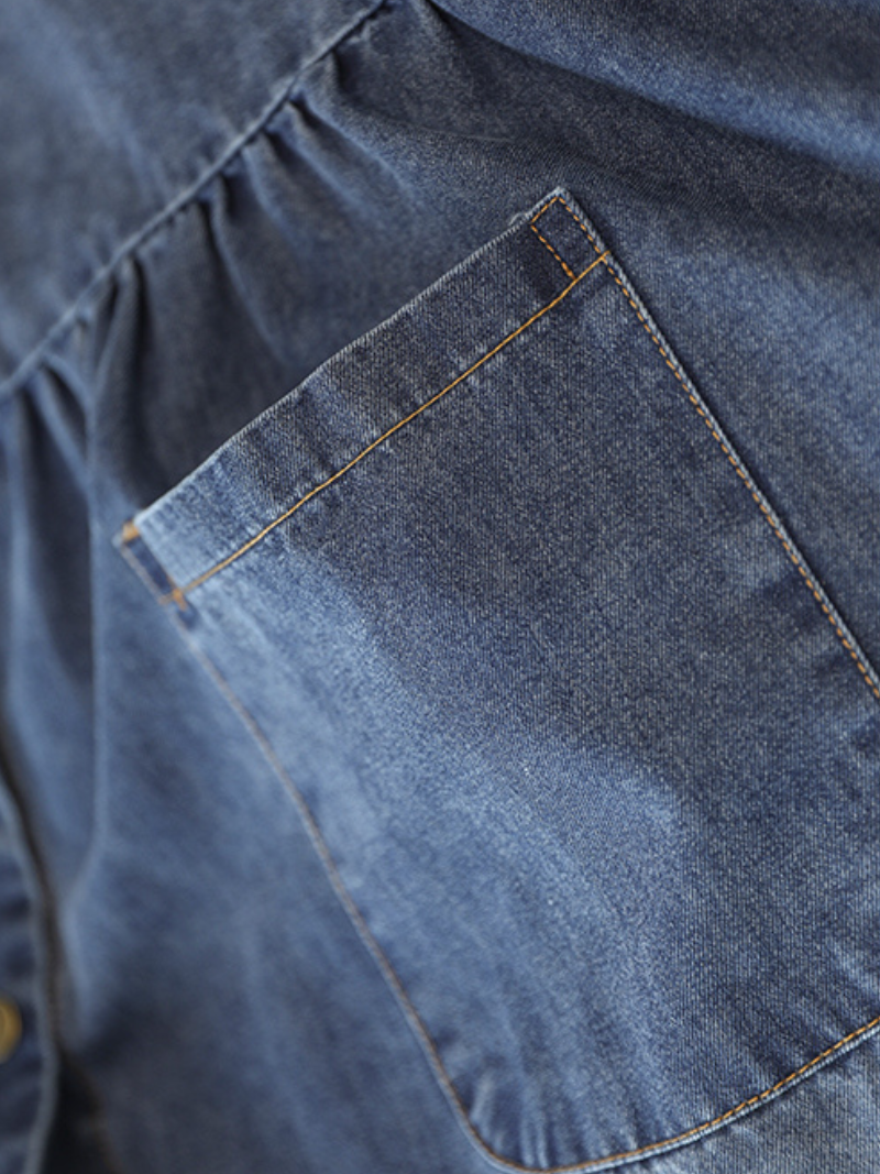 My Memories Casual Round Neck Denim Dress