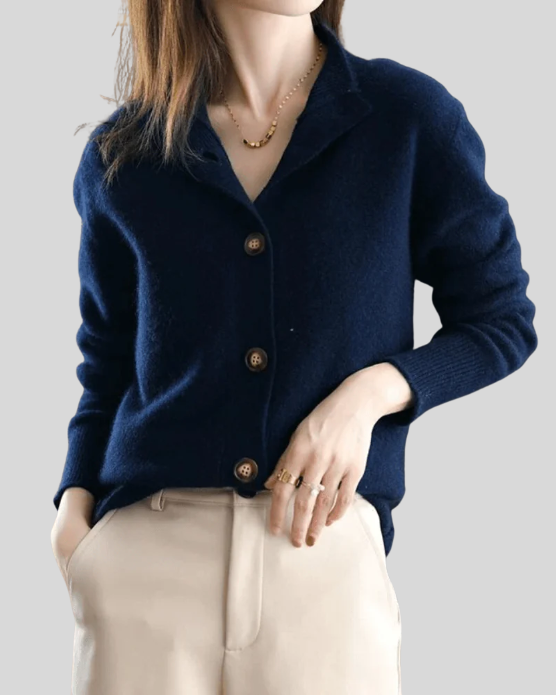 Collared Button Front Knit Cardigan