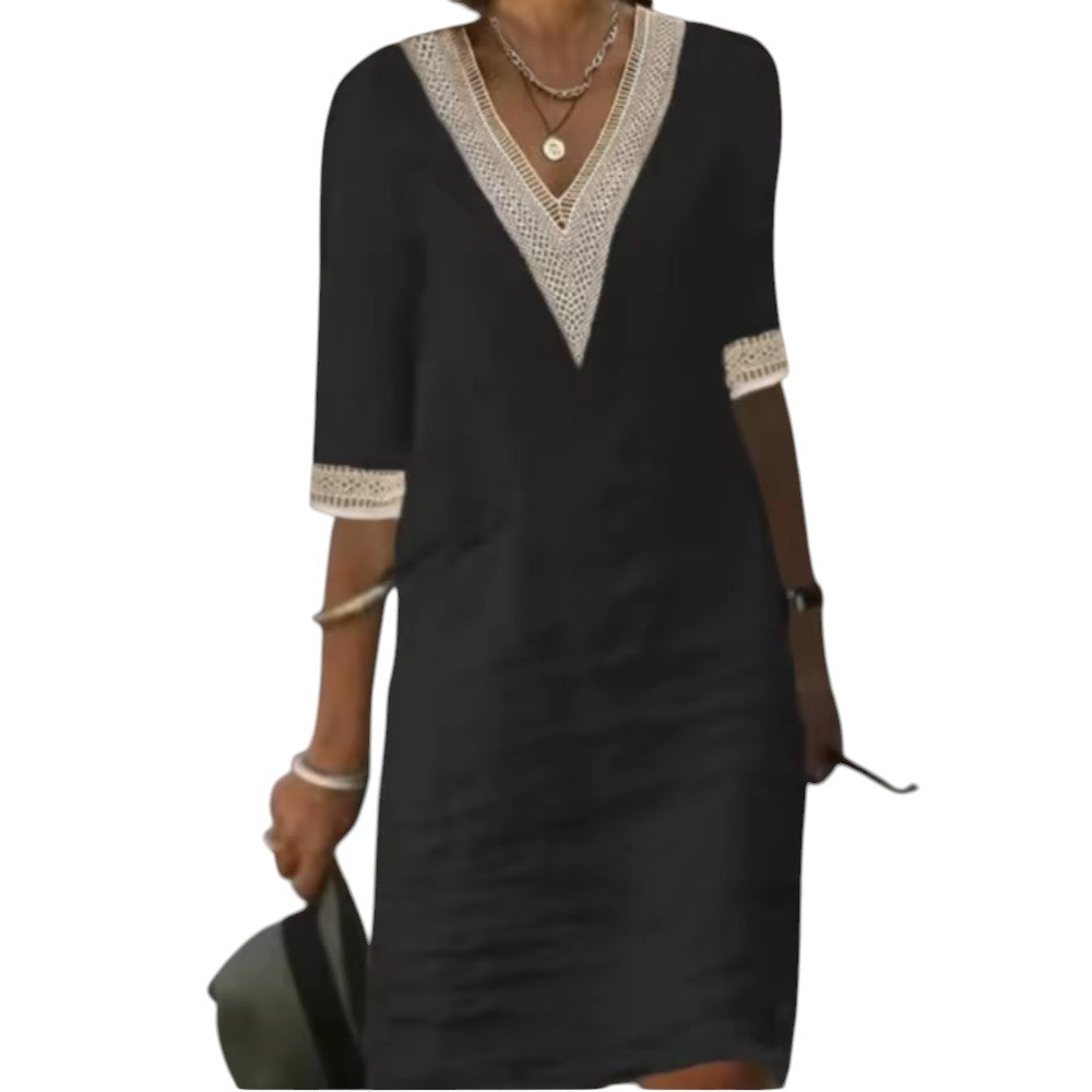 Celestine | Elegant Midi Dress Black