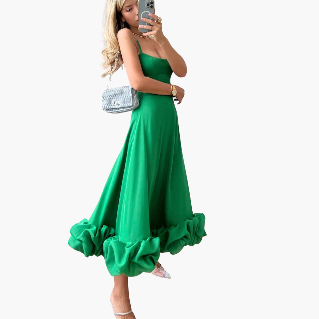 Iris | Graceful Flowing Dress Green