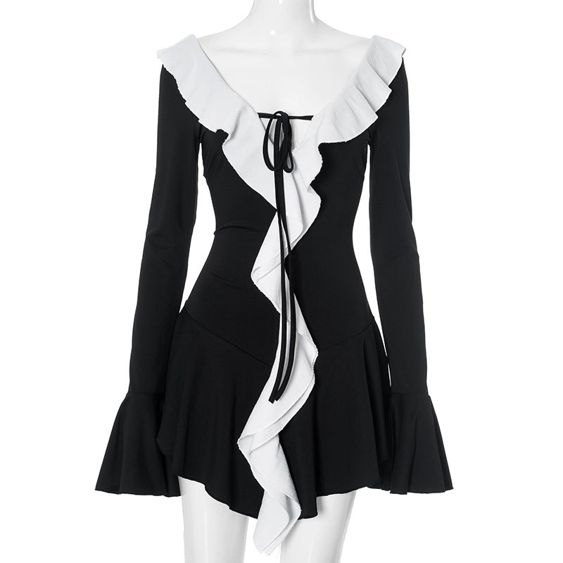 Ruffle Charm 2.0 Mini Dress Black