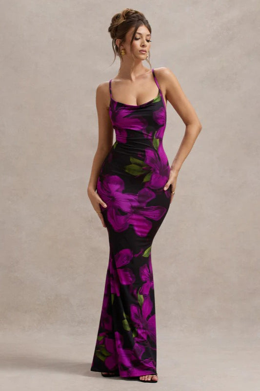 OpenBack Edition Floral Maxi Party Dress
