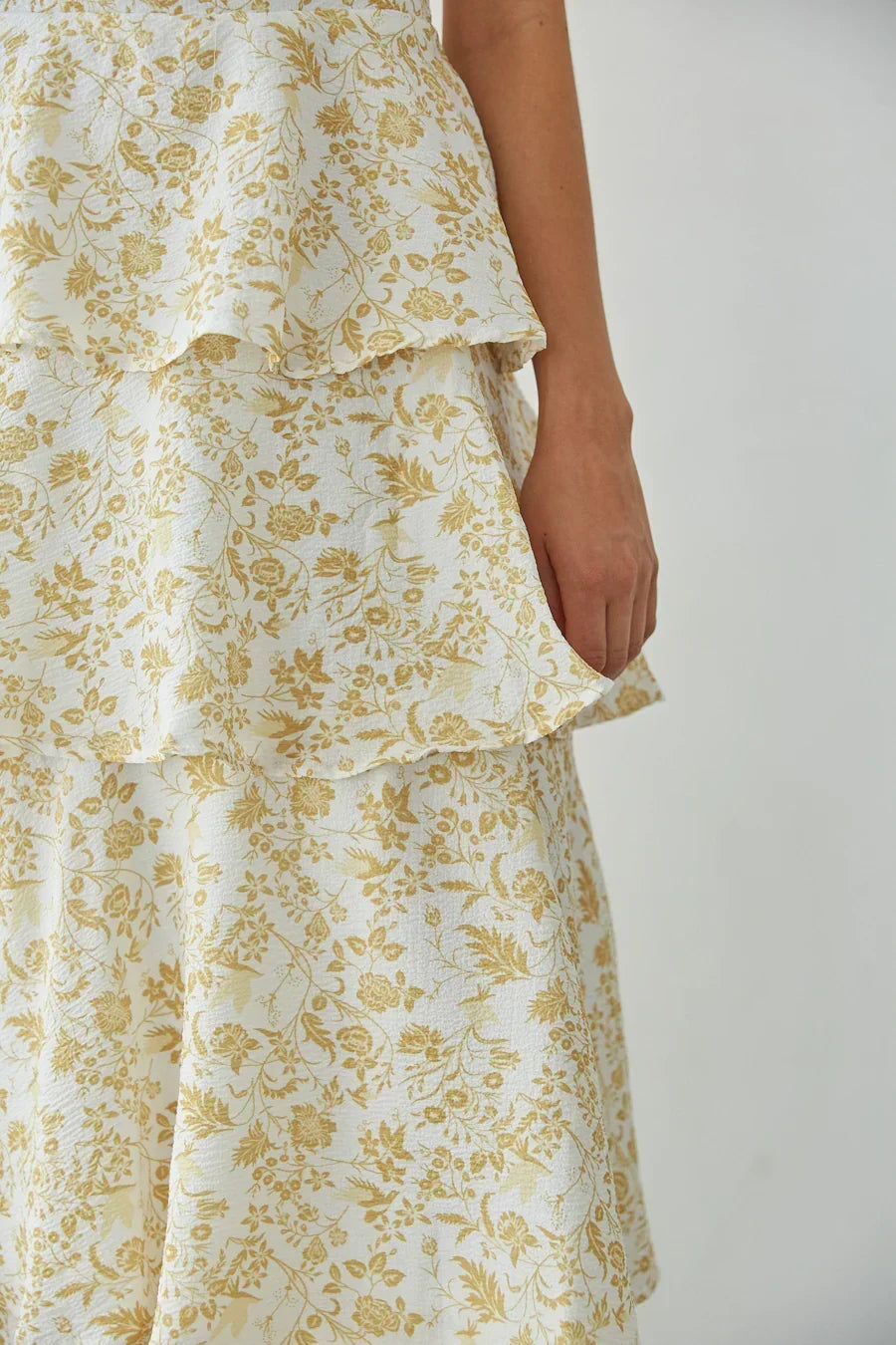 Everlee Bustier Tiered Maxi Dress