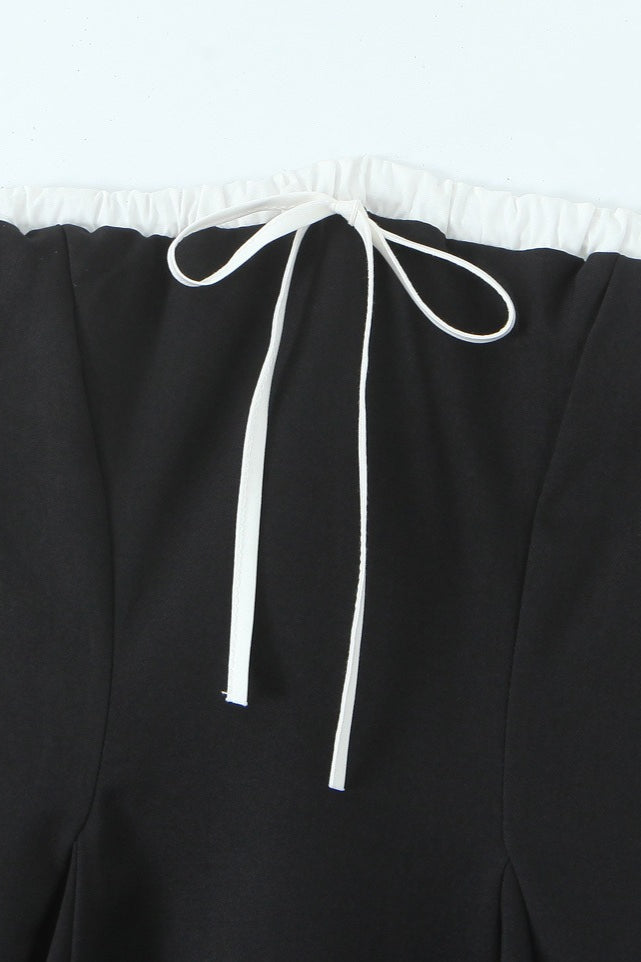 Contrast Bustier Lace-up Back Cocktail Dress - View 3