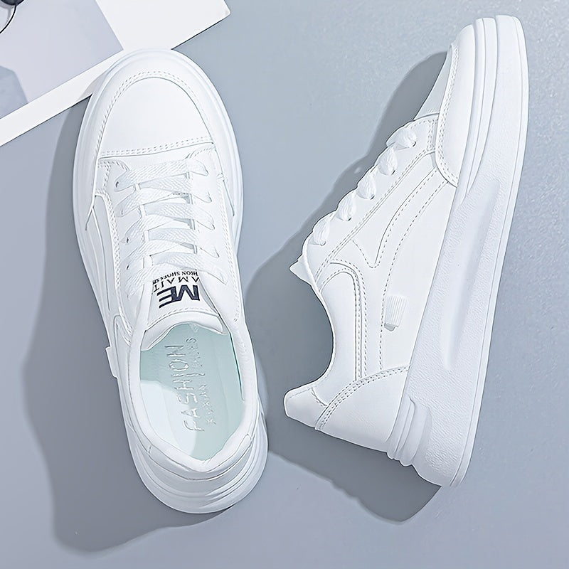 Lace Up Round Toe Low Top Platform Sneakers