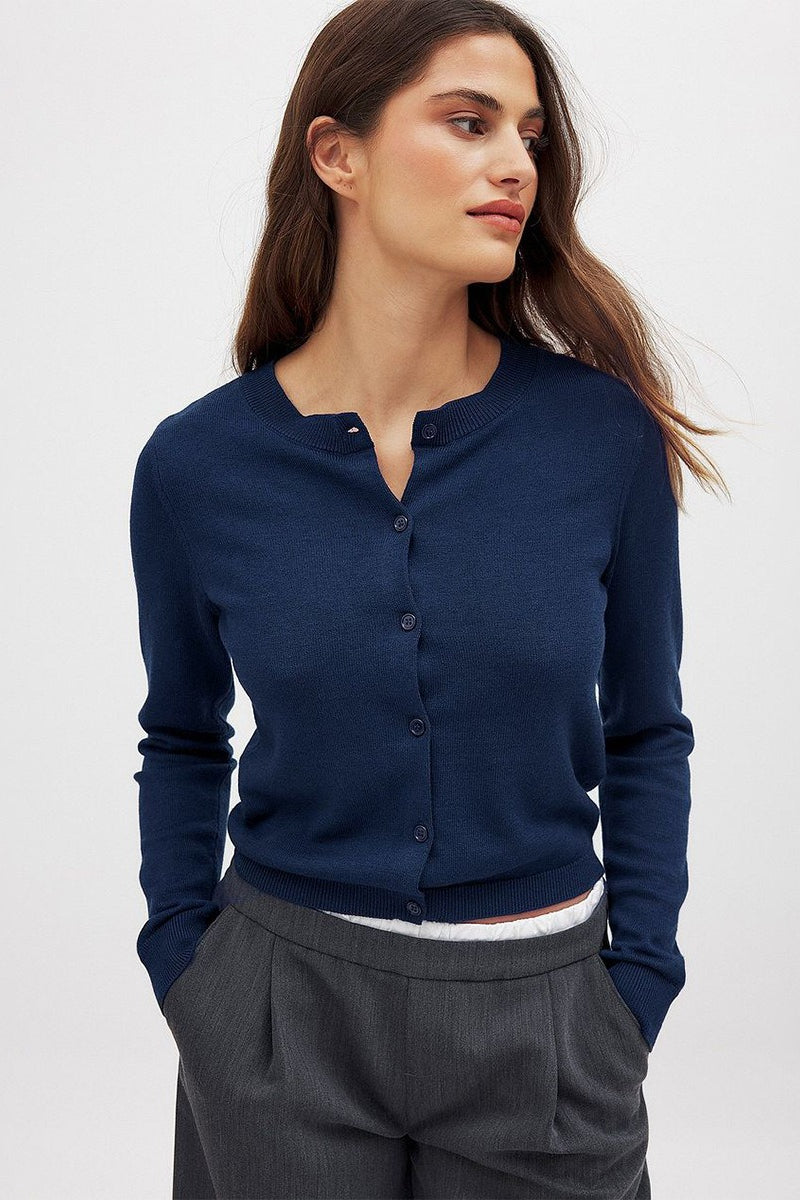 Essential Round Neck Cardigan