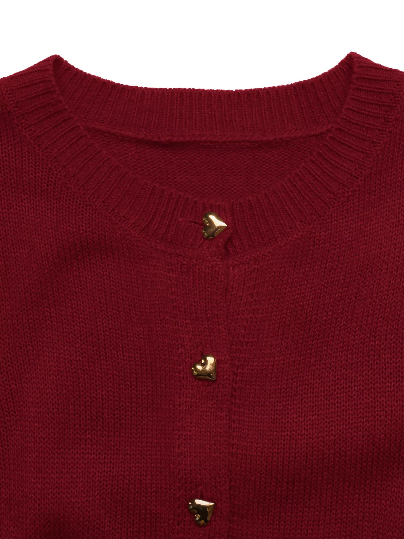 Heart-Button Knit Cardigan