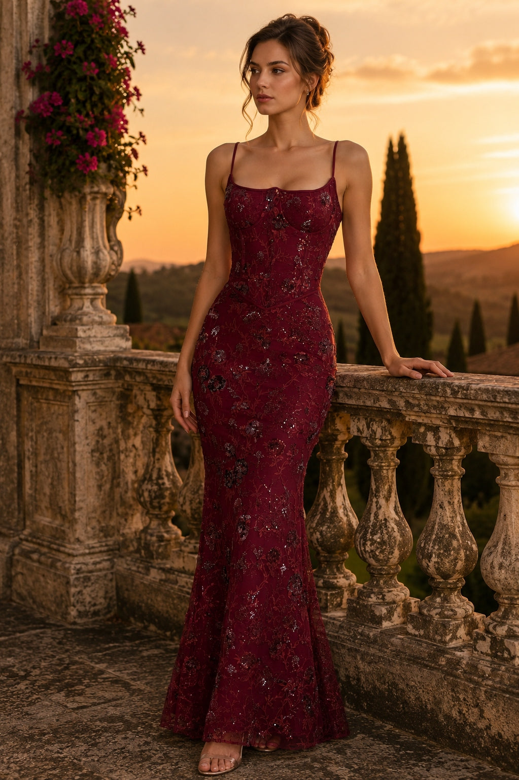 Low Cut Sleeveless Tie Back Slip Dress