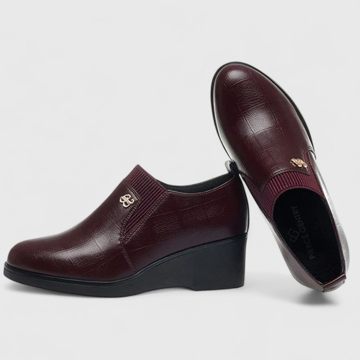 Pointed Toe Slip On Wedge Heel Ankle Shoes