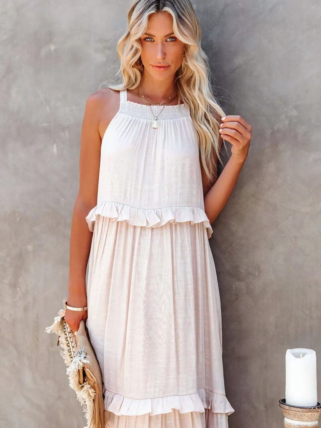 Megan | Chic Ruffle Maxi Dress