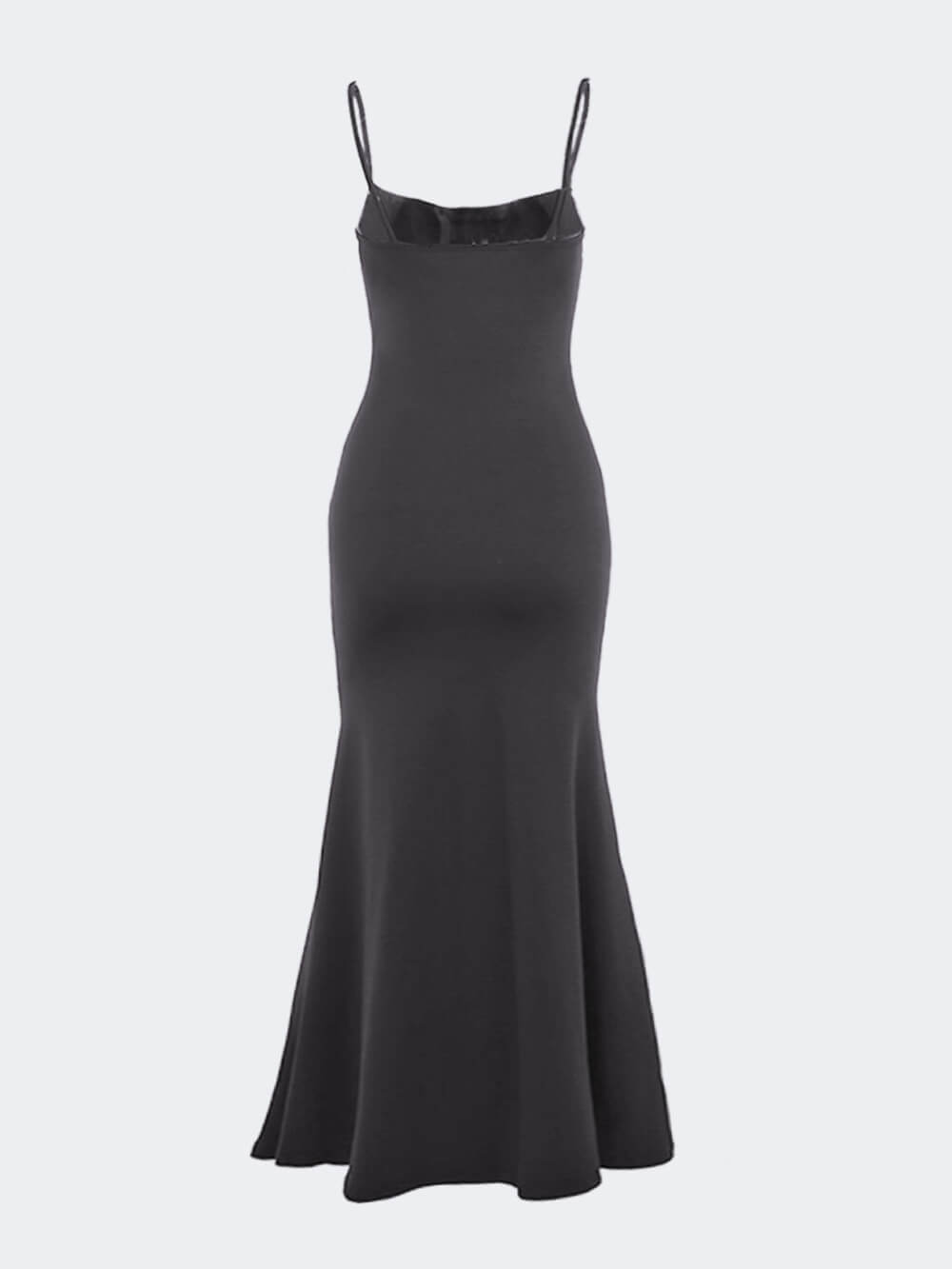 Spaghetti Strap Square Neck Corset Ruched Mermaid Maxi Dress