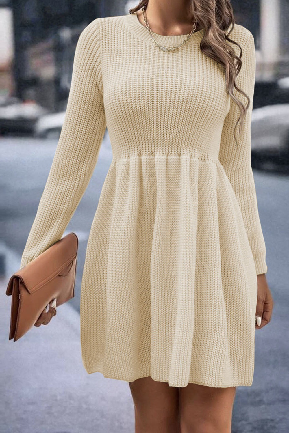 Loose Fit Knit Sweater Dress