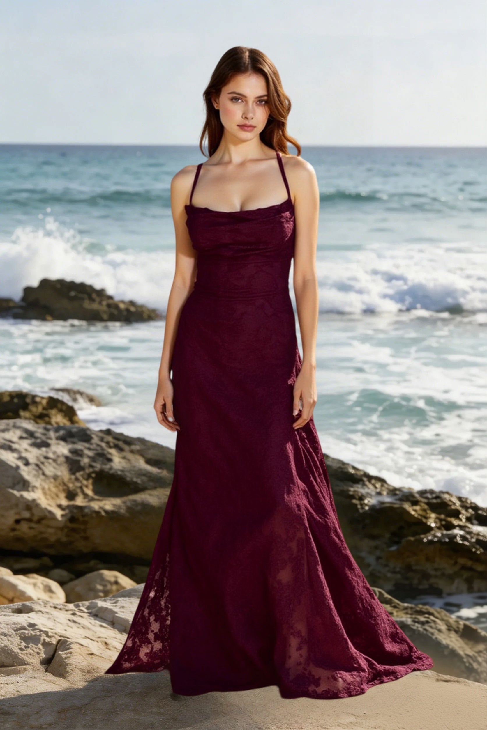 Backless Lace Maxi Dress