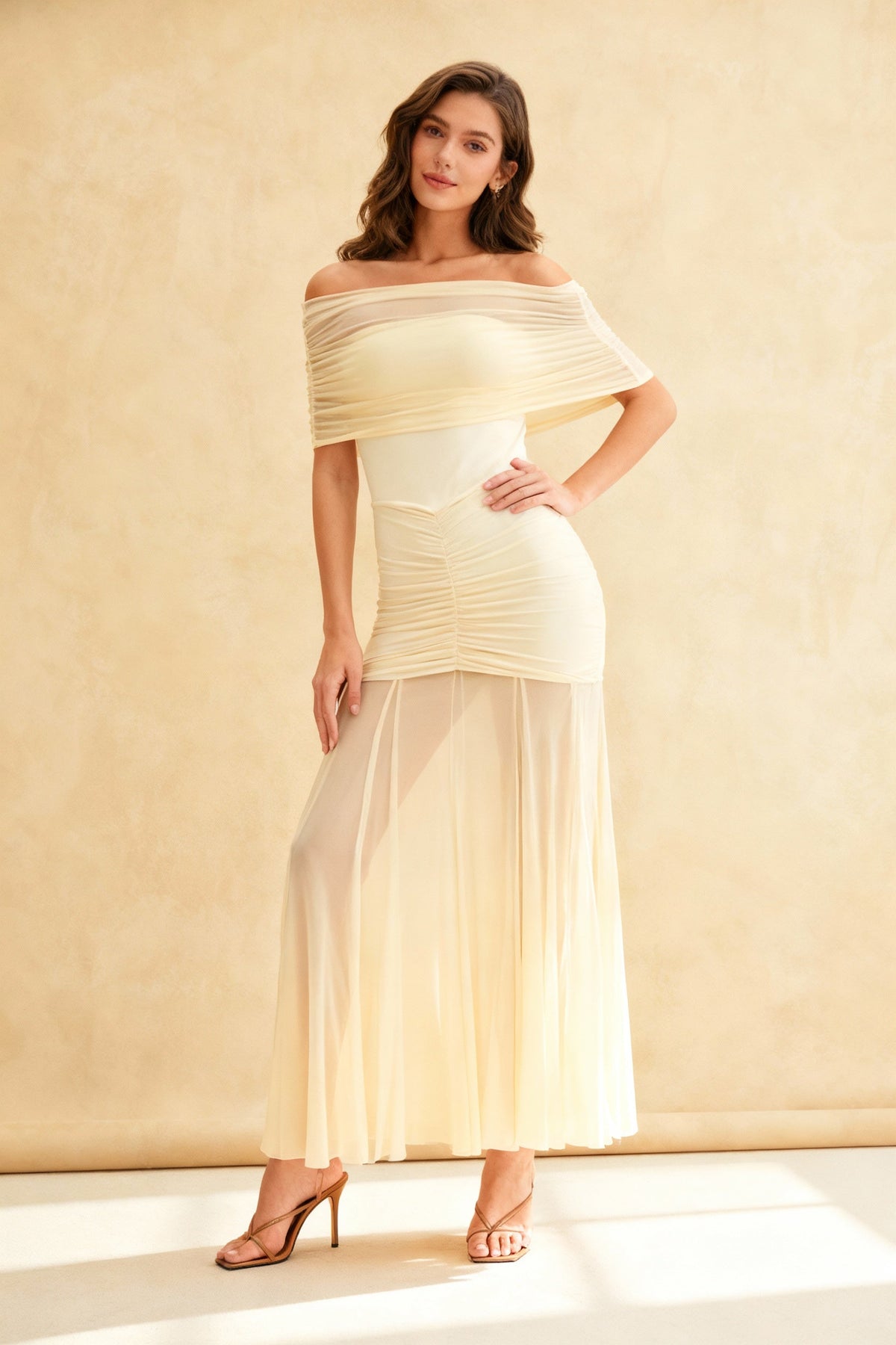 Mesh Panel Strapless Bodycon Party Dress - View 2