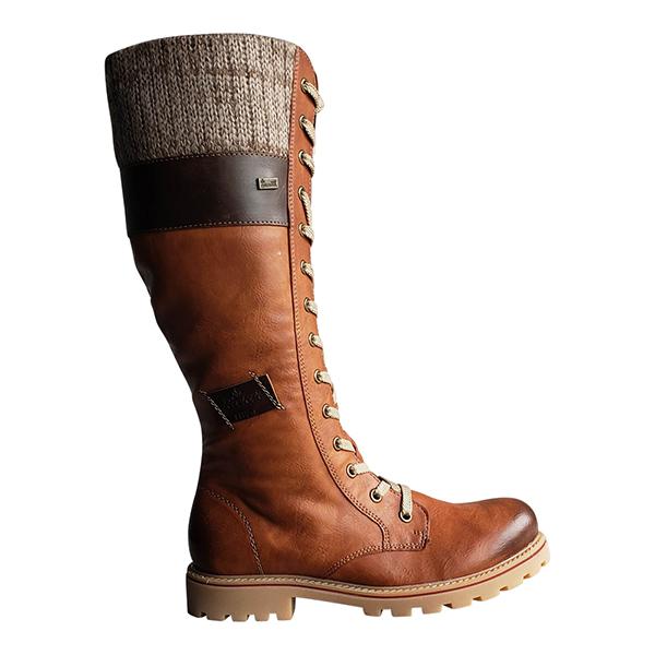Women Winter Lace Up Knitted High Boots