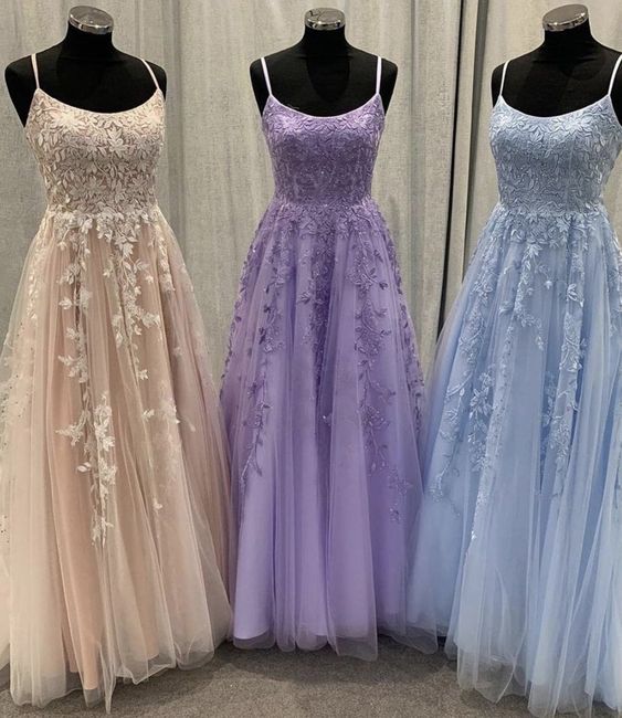 CUTE LACE LONG A LINE PROM DRESS EVENING DRESS
