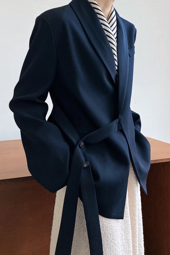 Fashionable Draped Apple Collar Blazer