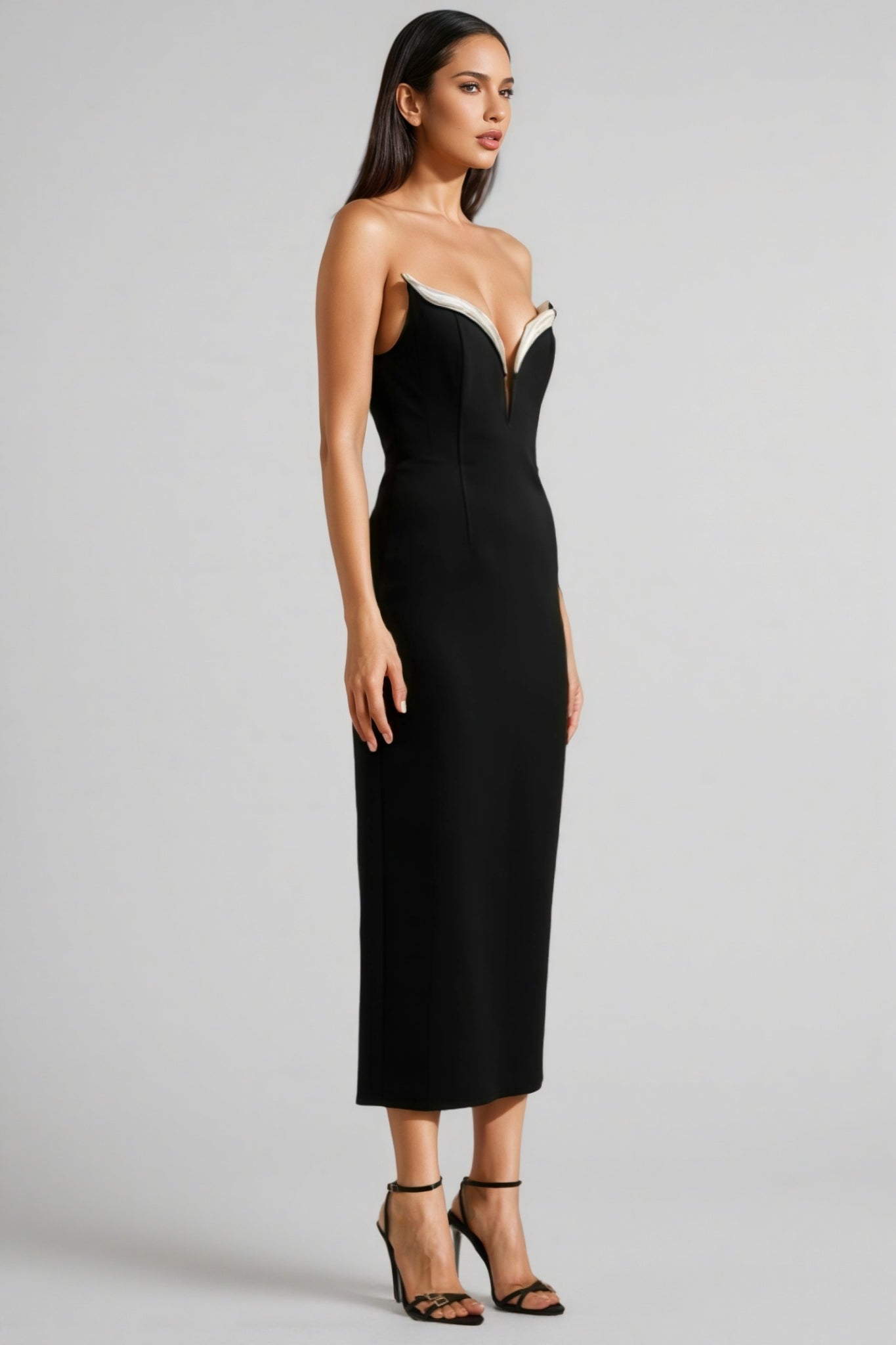Floyd Strapless Crystal Embellished Midi Dress - View 2