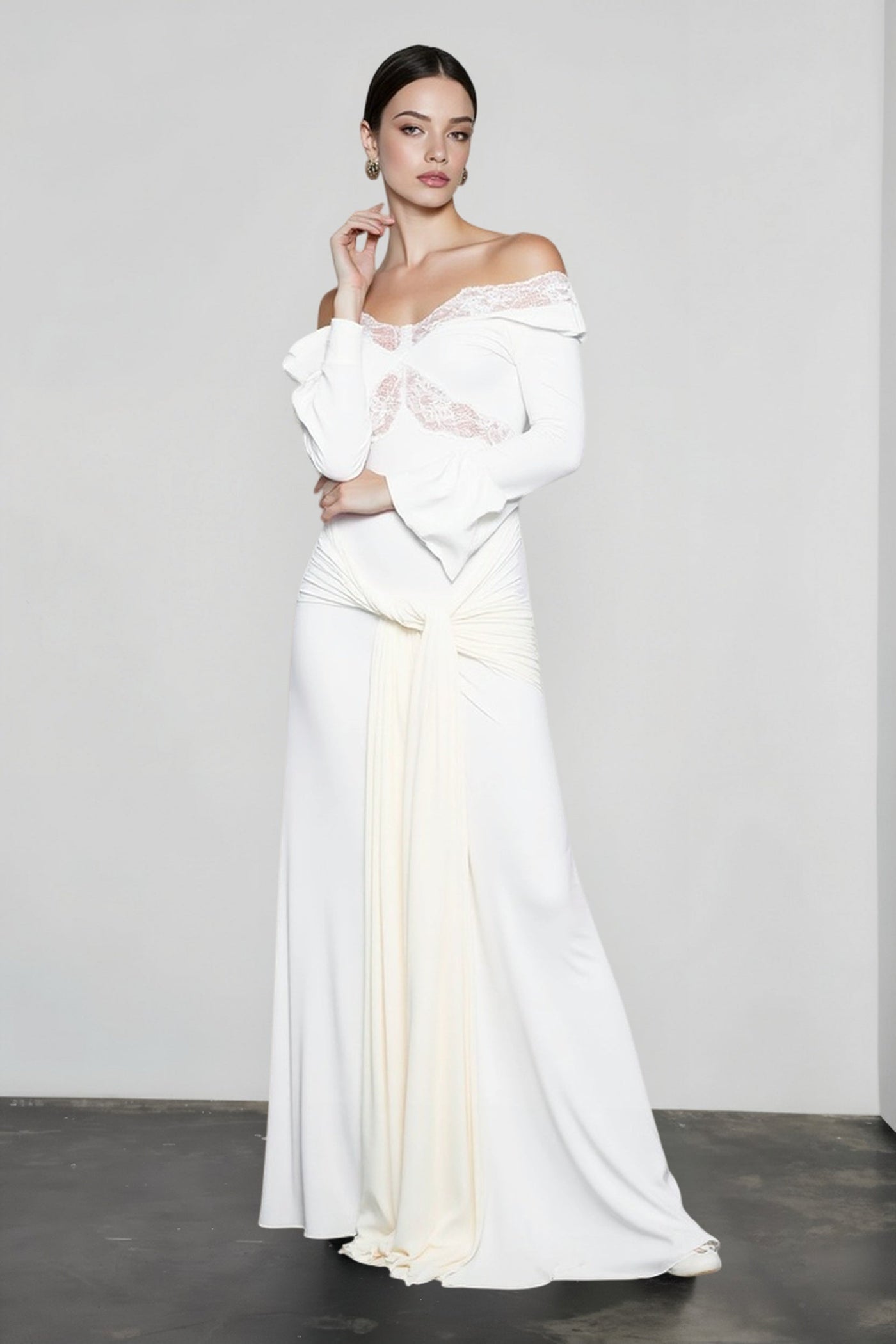 Bell Sleeve Lace Trim Birthday Dress