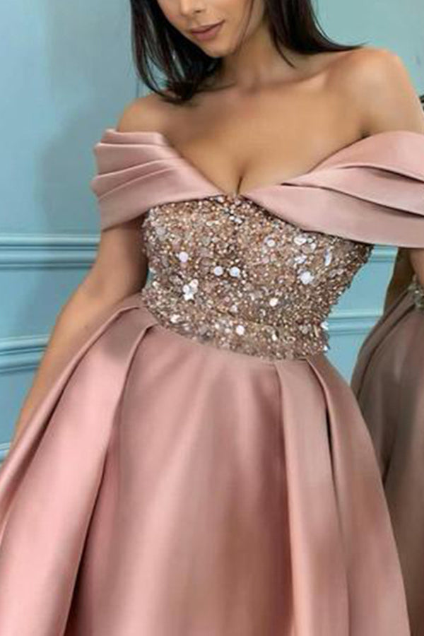 Sequin Off Shoulder Bodycon Cocktail Midi Dress - View 2