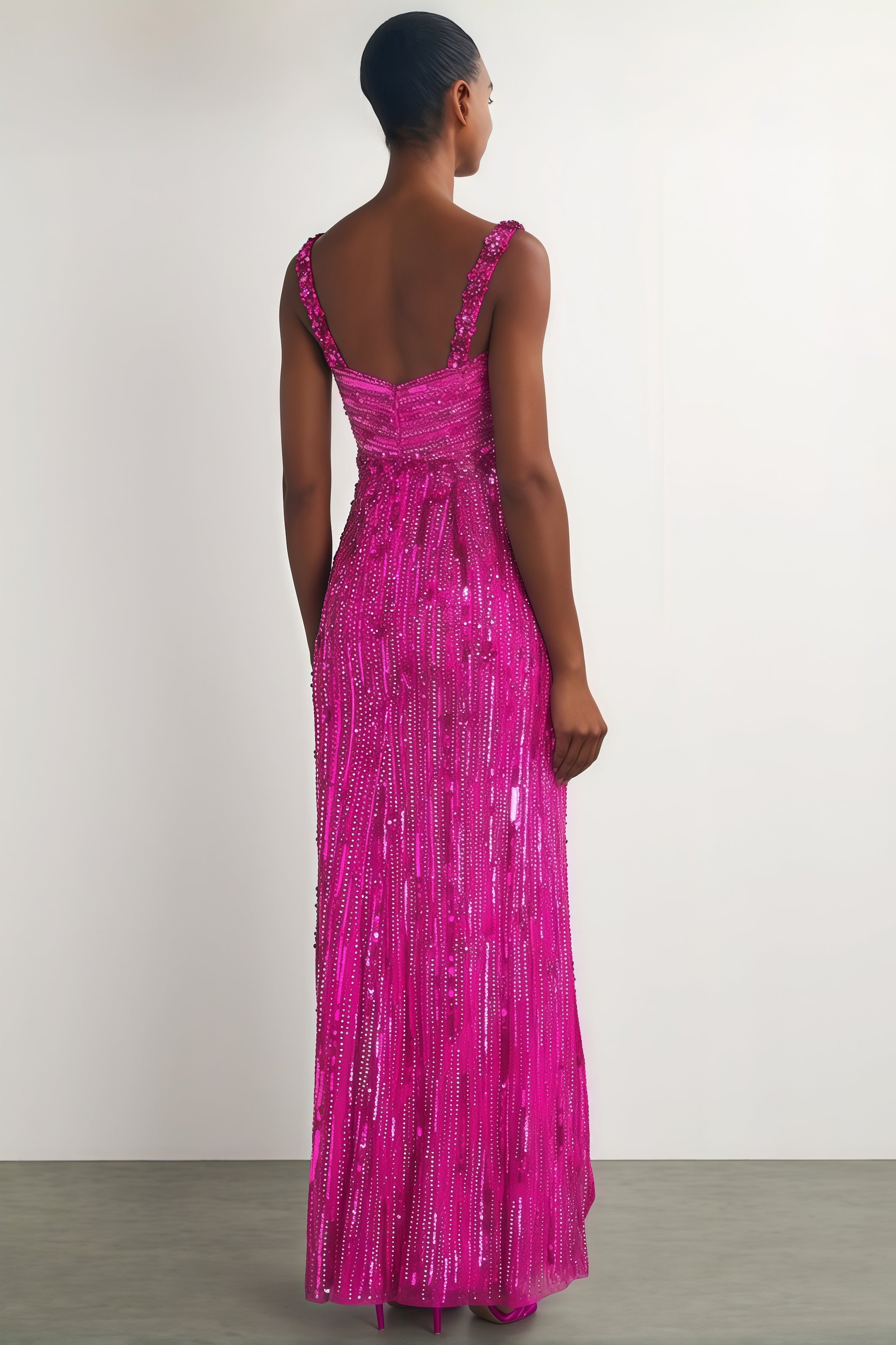 Willa Pink Sequin Embellished Maxi Dress - View 2