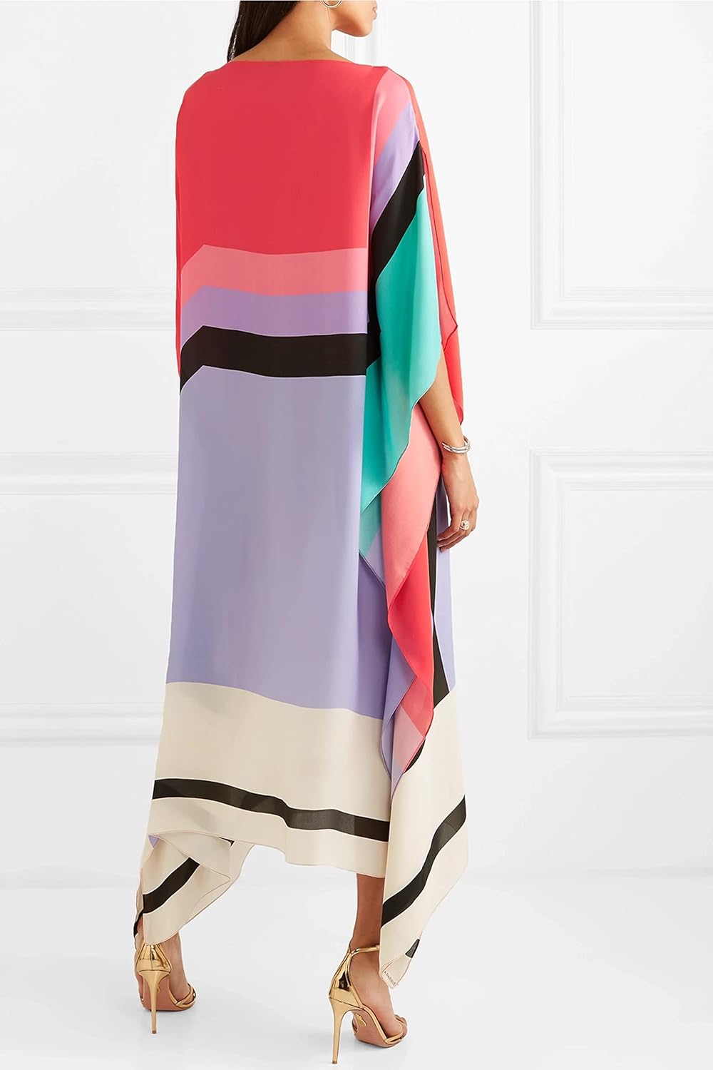 Boat Neck Batwing Sleeve Kaftan Maxi Dress 12
