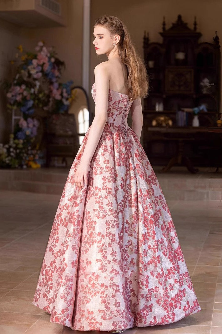 Blush Velvet Ball Gown Prom Dress