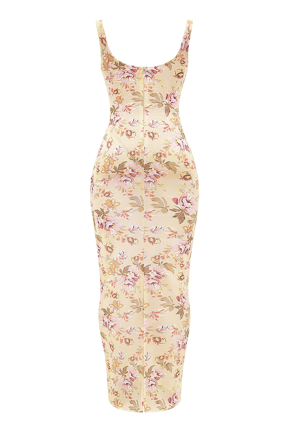 Floral Print Underwire Bust Bodycon Mermaid Maxi Dress 12